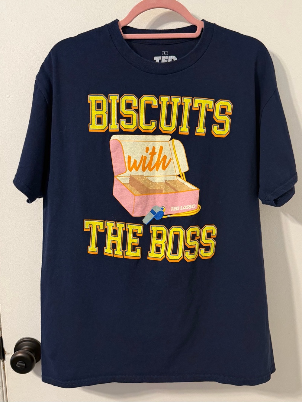 Ted Lasso 'Biscuits With The Boss' Navy Short Sleeve Tee